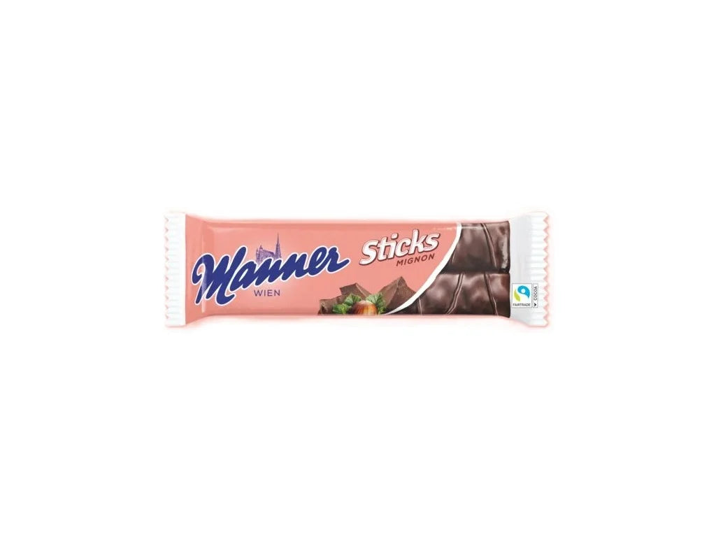 Manner Sticks Mignon Schokoladenwaffeln mit Haselnusscreme, 30 g