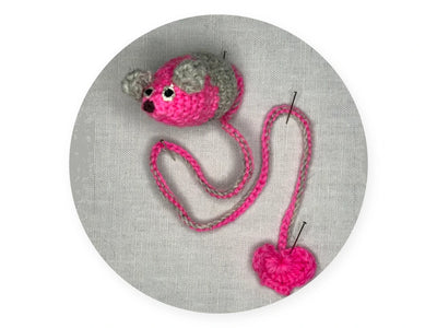Lesezeichen Maus gehäkelt – Pink