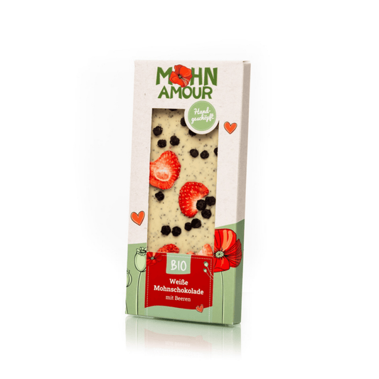 BIO Weiße Mohnschokolade mit Beeren