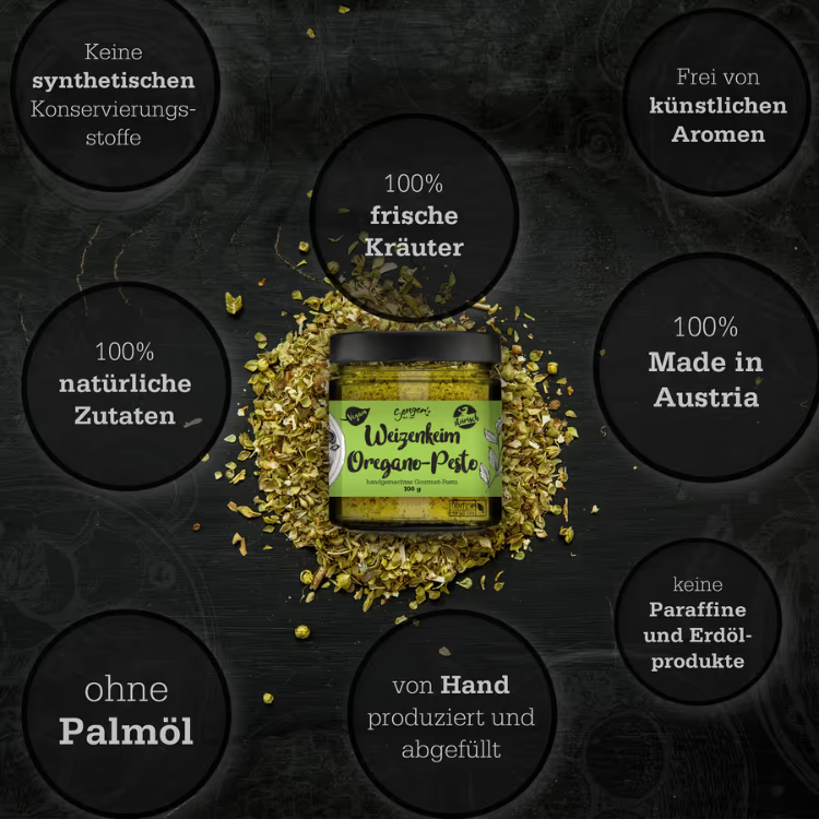 Veganes Weizenkeim Pesto Oregano