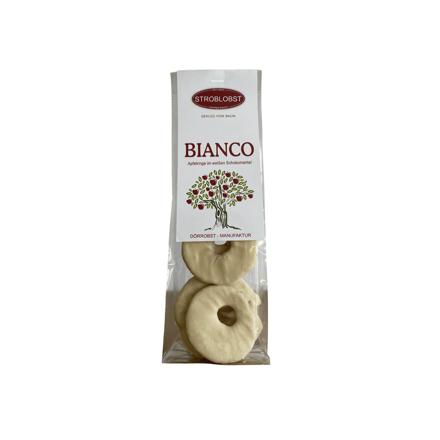 BIANCO - Apfelringe im weißen Schokomantel