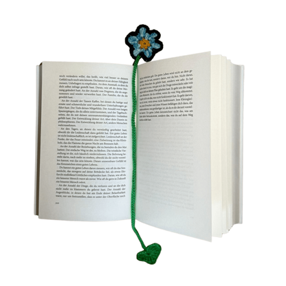 Lesezeichenblume Blau/Schwarz