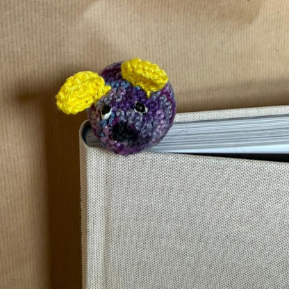 Lesezeichen Maus Lila/Gelb