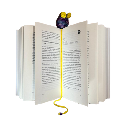 Lesezeichen Maus Lila/Gelb