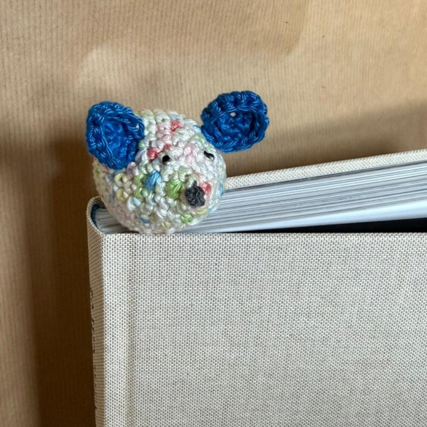 Lesezeichen Maus Weiß/Blau