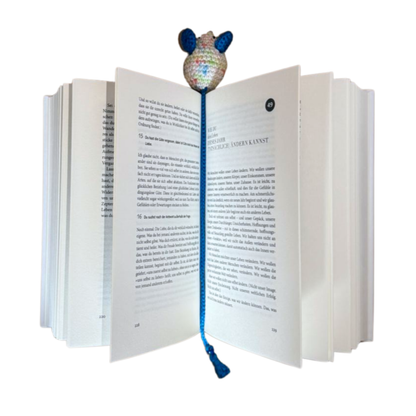 Lesezeichen Maus Weiß/Blau