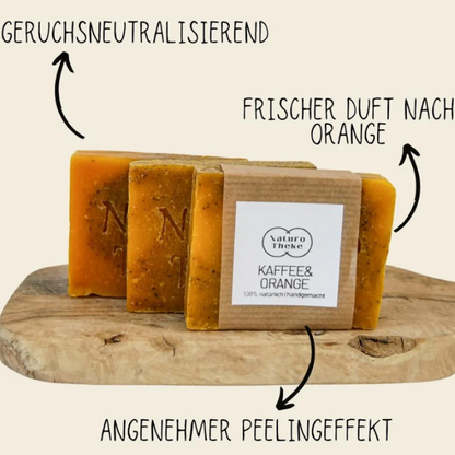 Kaffee und Orange Peeling Naturseife