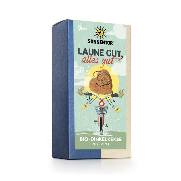 SONNENTOR Laune gut, alles gut Bio-Dinkelkekse mit Zimt, 125 g Packung