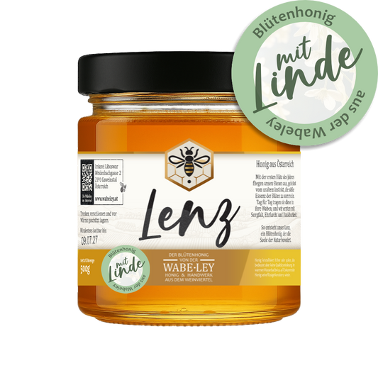 Lenz Blütenhonig mit Linde von der Wabeley, 150 g Glas